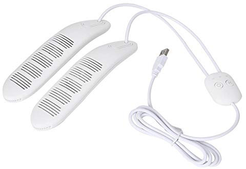 Fditt tragbarer Schuhtrockner, Schuhtrockner und Lufterfrischer für Schuhe, USB-Ladekabel, beheizbare mit Timer-Trocknung (weiß)