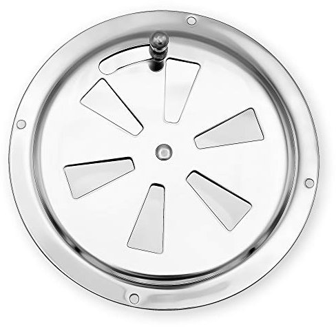 everlar® rosette de ventilation en acier inoxydable Ø 125 mm I plaque branchiale I grille de ventilation coulissante, bateaux, campeurs, maisons, etc. I Ventilateur rond verrouillable