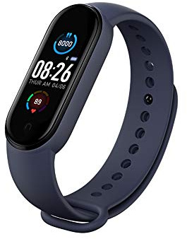 M5 Smart Bracelet IP67 Impermeabile Smarthwatch Blood Pressure Tracker Fitness Smartband Braccialetti fitness Pressione sanguigna/Cardiofrequenzimetro/Pedometro Bracciale sportivo (Blu)