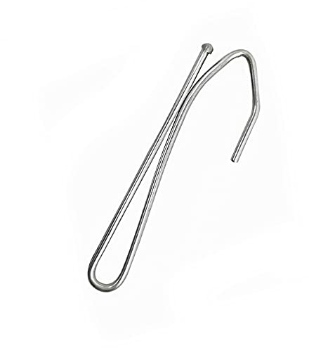 Ailejia Curtain Hooks Stainless Steel Single Prongs Metal Long S Hooks Pinch Pleat Drapery Hook for Window Curtain, Door Curtain and Shower Curtain 60 Pcs (Stainless Steel)