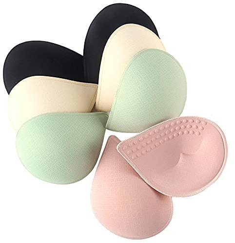 Bra pad Inserts 4 Pairs Removable for Sports Bra or Bikini Swimsuit Tops (A/B/C/D Cup)-L