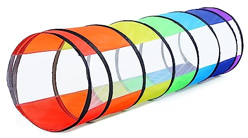 Kids Play Tunnel for Toddlers, 6 Foot Pop Up Crawl Through Tunnel Play Tent for Baby Infant Children or Dog with 2 Mesh Sides, Kids Tunnel Toys or Gift Indoor & Outdoor (Classic Mesh Crawling Tunnel)