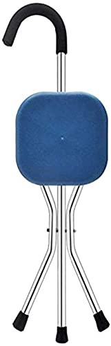 MObyat Andador para Ancianos,Bastón Andador portátil Asiento Plegable para Caminar Trípode Silla Plegable Antideslizante para Exteriores Andador con Asiento Plegable Auxiliar médico portátil para d
