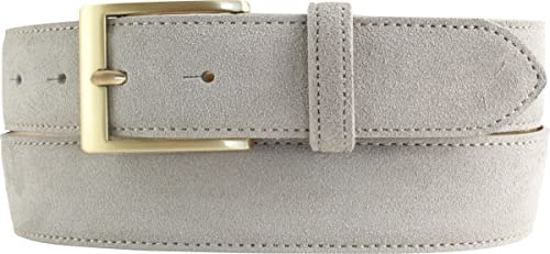 BELTINGER Gürtel aus Veloursleder 3,5 cm | Velour-Ledergürtel für Herren 35mm | Wildleder-Gürtel mit goldener Gürtelschließe
