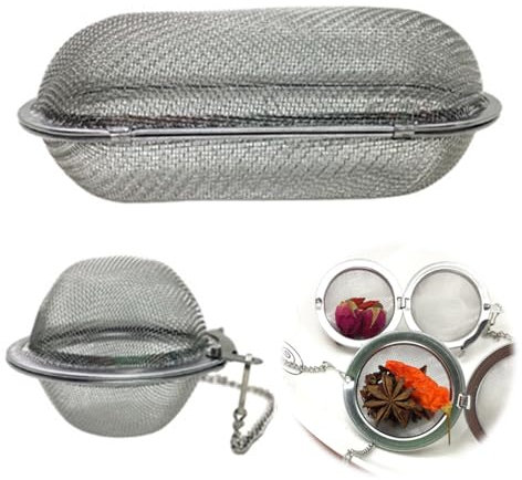 Mesh Teekugelsiebe Feinmaschiges Teefilter mit Kette Schmuck Dampfreiniger und Kräutersieb