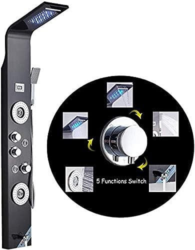 Pannello Doccia a LED in Acciaio Inossidabile con getti massaggianti Armatura Doccia a Cascata Doccia a Pioggia Sistema Doccia a Mano