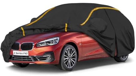 Autoabdeckung Wasserdicht für BMW 2 Series F45 Active Tourer(2018-2021),Vollgarage Autoplane für Regen Sonne Staub Schutz Schneeschutz,Winter Sommer Auto Abdeckplane Outdoor Atmungsaktiv