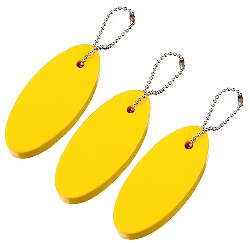 BIUDECO 3pezzi Portachiavi Galleggiante Oval Pu Per Sport Acquatici e Decorazione Chiavi Resistente e Creativo Per Boating Pesca e Surf