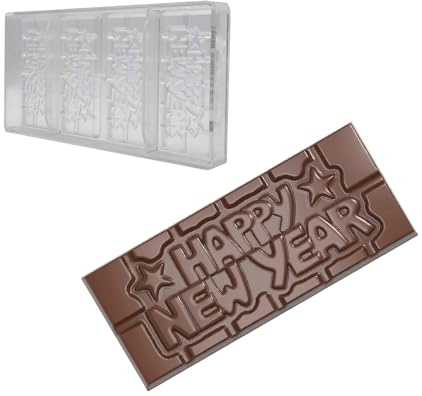 Stampo per cioccolato in policarbonato TAVOLETTA HAPPY NEW YEAR - Buon anno nuovo