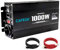CAPTOK 1000Watt Reiner Sinus-Wechselrichter 12V DC 220V AC mit LED-Bildschirm-Anzeige 2AC Ausgänge, 5V 2.4A USB Anschluss Stromwandler für Auto, LKW, Zuhause, Reise