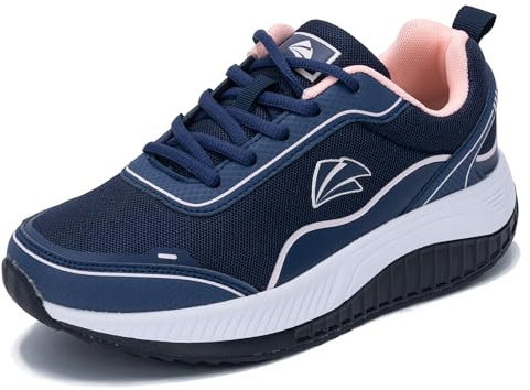 GANNOU Scarpe Ortopediche Donna Sneakers Comode da Camminata con Supporto dell'Arco Plantare Scarpe per Fascite Plantare con Suola Basculante Blu Rosa 37