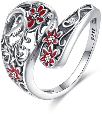 Vadmans Animals Spoon Ring Sterling Silver Adjustable Open Owl/Dragonfly/Phoenix Rings Jewellery Gifts for Women Men