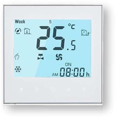 MelkiSmart Wi-Fi Termostato - Serie 1000 Termostato con Pantalla Táctil Programable para Calefacción o Aire Acondicionado - Control Remoto Desde Teléfono Móvil Compatible con Alexa,Google Home,IFTTT