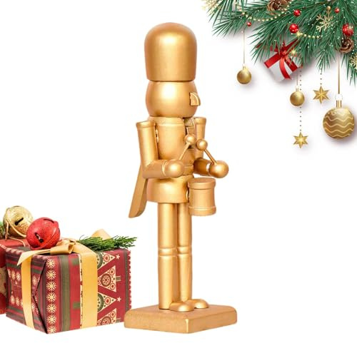 Cascanueces de Navidad | Decoración de Mesa de Cascanueces de 14 Pulgadas | Figura de Madera con móvil para el hogar, Porche, al Aire Libre, Familia, niños, decoración