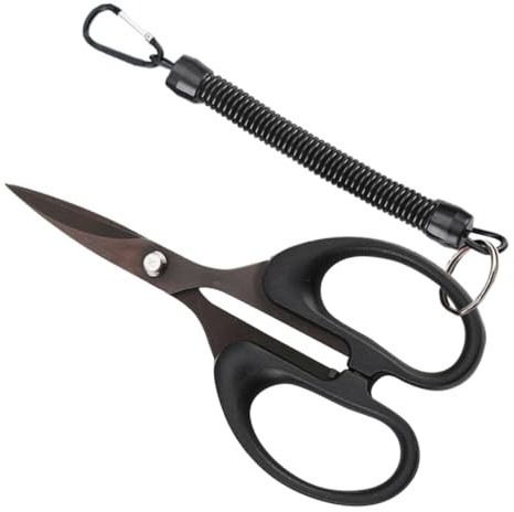 HOLIDYOYO Tijeras para Pescar de Titanio, Cortador de Hilo de Pesca Multifunción, Bordes de Corte Afilados y Aptas para Línea Trenzada
