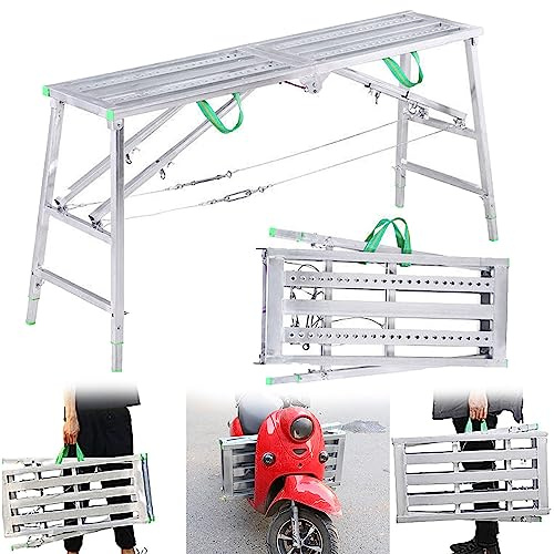 For lavori di ristrutturazione, lavaggio veicoli, pulizia e progetti fai da te, ponteggio pieghevole 180 cm, scala, sgabello, banco lavoro
