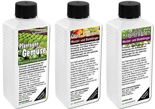 Kräutertraum Dünger SET mit 3 Profi Flüssigdüngern für Kräuter, mit Kalium und Stickstoff