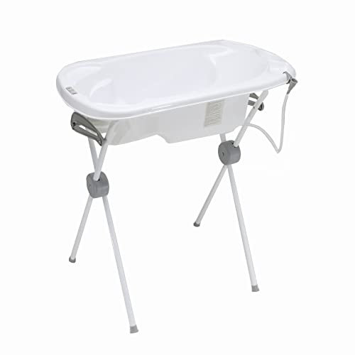 PLASTIMYR Cubeta Anatómica con Soporte 85 x 46 cm - Bañera para Bebe Plegable y Portátil, Tina de Baño para Bebe Ergonómica y Segura, Ideal como Bañera Recien Nacido a 12 Meses