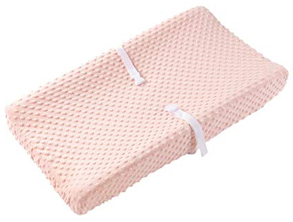 Baby Changing Pad Cover, Super Soft Minky Dot Diaper Changing Table Covers for Baby Girls and Boys, Ultra Comfortable, Safe for Babies, Fit 32/34'' x 16 Pad (Coral Pink)