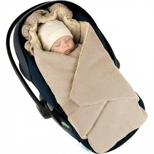 Hofbrucker Baby Einschlagdecke für Babyschale & Kinderwagen – kuschelig weich, atmungsaktiv, Oeko-TEX Standard 100, Universal 0–12 Monate, ca. 85 x 35 cm, Herbst & Winter