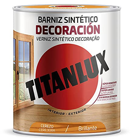 BARNIZ SINTÉTICO DECORACIÓN BRILLANTE CEREZO 250ml TITANLUX M10100514