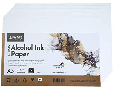 Brustro Künstlerpapier mit Alkoholtinte, 234 g/m², 300 Mikron, Größe – A3 (9 Blatt)