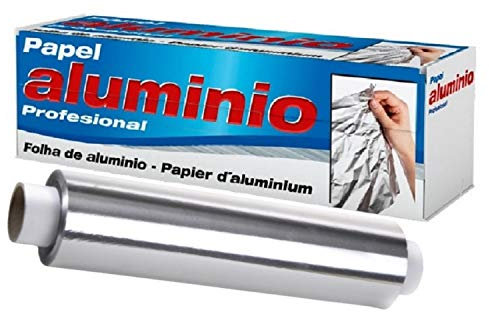 Papel aluminio cocina 30cm x 200m 13 micras. De gran maleabilidad sin roturas, calidad profesional ideal para dispensador papel aluminio y film, caja dispensadora con sierra incorporada