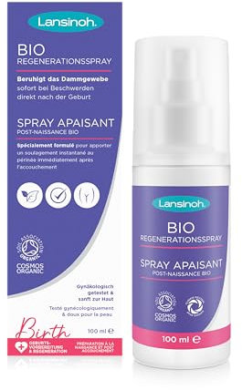Lansinoh BIO Regenerationsspray - 100 ml - beruhigt den empfindlichen Dammbereich im Wochenbett - kühlend & pflegend
