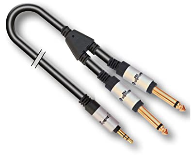 Audiodesign Cavo adattatore X PRO 1, cavo audio con Jack 3.5mm e St 2 Jack 6,3mm Mono, 6 mt