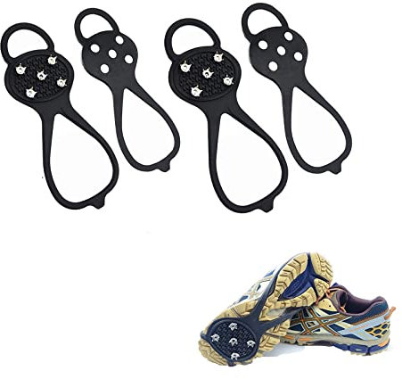 2 Paar Steigeisen Schuhspikes, Spikes für Schuhe, Anti Rutsch Schuhspikes, zum Wandern von Eisfischen und Joggenklettern