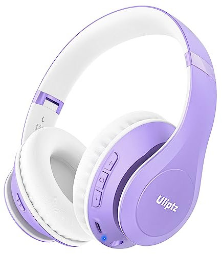 Uliptz Casque Bluetooth sans Fil, 65 Heures de Lecture avec Micro 6 Modes EQ, Casque Audio Bluetooth 5.3 Pliable pour Voyage/Bureau/PC (Violet)