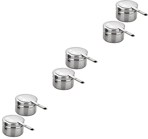 TOPBATHY Juego de 6 quemadores de parrilla para barbacoa, soporte de combustible, bandejas de calentamiento de calor enlatadas para bufés, estufas de fiesta, bandeja de aislamiento de acero