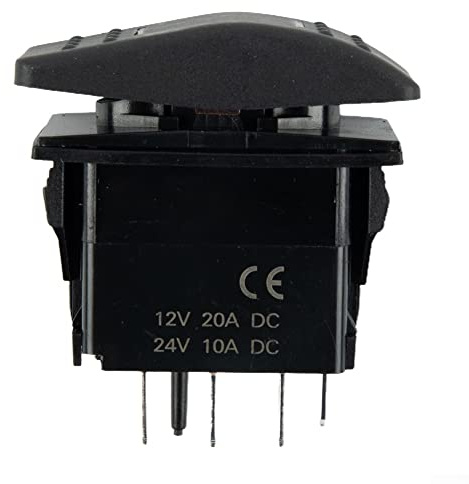 LVYXON Momentaner Wippschalter, Kippschalter, Ein/Aus/Ein, 12 V/20 A, 7-polig, DPDT, rotes LED-Licht, 12 V, 10 A, 24 V