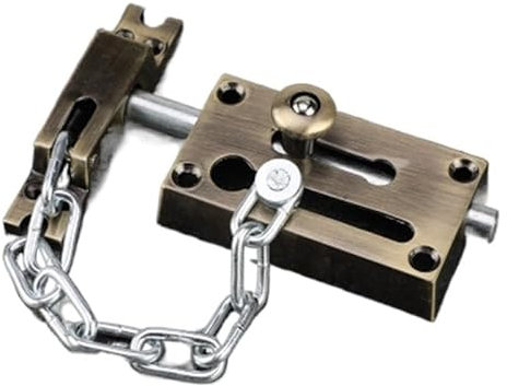 Kettenschloss, Türkette, 1 Stück, Wachmann, Türkette, Riegelschlösser, Diebstahlsicherung, Kette, Tür, Fenster, Diebstahlsicherung, Kettenschloss, antike Riegel-Hardware, Türketten for Haustür (Farbe: