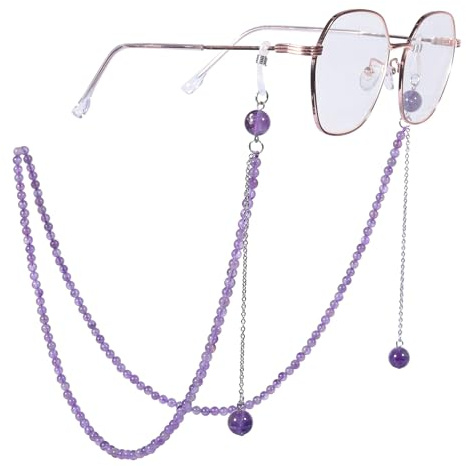 Nupuyai Kristall Brillenkette Damen Modern Stein Brillenband Damen Perlen Sonnenbrillenkette Gesichtsmaske Kette Edelstein Brillenkordel Brillenhalter für Lesebrillen, Myopiebrille