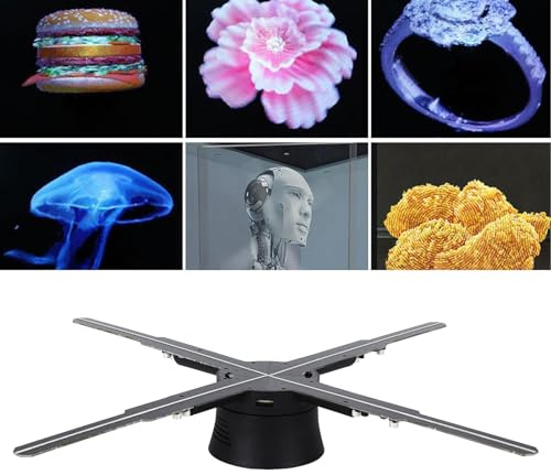 Ventilador de Holograma 3D, Pantalla de Proyector Holográfica de 17,7 Pulgadas y 8 GB, 510X1400P, 4 Aspas, Ventilador de Holograma 510 LED, Pantalla de Máquina de Publicidad