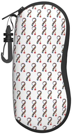 Wpamlrta Brillenetui mit Karabiner, leicht, tragbar, Neopren, Reißverschluss, Sonnenbrillenetui, Bild (755), One size