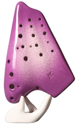 Farbverlauf-Okarina-Keramikproduktion Mit Drei Röhren Die Okarina Mit Zubehör In Rosa Und Blau Spielt (Color : Pink)