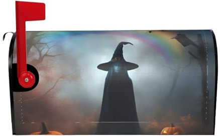 Rainbow Halloween fantasma strega cappello ragni stampato moda cassetta postale magnetica protettiva impermeabile personalizzata copertura per cassette postali