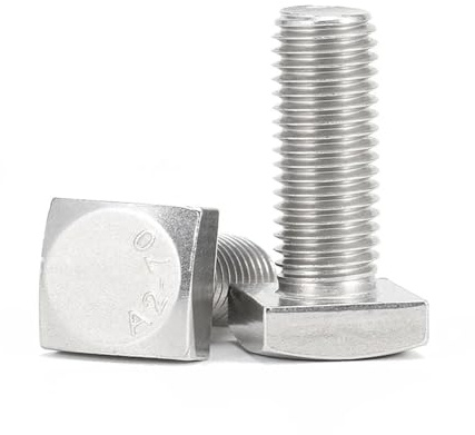 KSeSii 1~10 Uds M4 M5 M6 M8 M10 M12 304 A2 Tornillos de Cabeza Cuadrada de Acero Inoxidable Perno de máquina de Cabeza de Forma Cuadrada GB35(12mm,M8-2pcs)