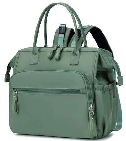 LORADI Large Changing Bag Tote, 14 Pockets Baby Bag with Pram Clips and 3 Insulated Pockets, Baby Shower Gifts (Green, Large)