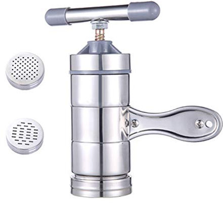 Máquina para hacer pasta de acero inoxidable, prensa manual de fideos para pasta casera y sopa, herramienta de cocina compacta, 2 estilos disponibles, ideal para entusiastas de la cocina
