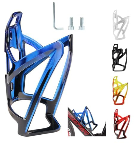 Garegce Bike Water Bottle Cage, 1PCS Mountain Bicycle Water Bottle Holder with Screws，Universal Durable Non-Slip Cycling Drink Bottles Holder for Road Bike Kids Bikes Accessories-Blue Black