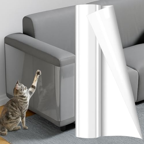 Cat Scratch Sticky Paws Tape Door Furniture Protector from Dog Cat Scratching, Anti Scratch Clear Training Self Adhesive Free Cutting Tape for Carpet, Sofa, Couch, Door (20cm x 3m)
