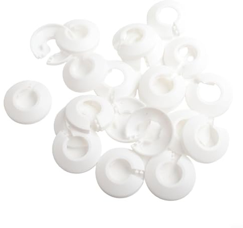 Gdfnmogo 20 Pcs Radiator Pipe Cover Trim 1220mm White Bathroom Pipe Pp Water Escutcheon Faucet Plastic Sleeve Gap Sealing Decorative Heater Plates(20MM)