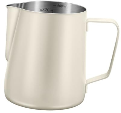 TOYANDONA per Latte in Acciaio Misuratore Interno Lattiera per Schiuma Latte Ergonomica per Strumento Essenziale per Amanti del Caffè e Professionisti