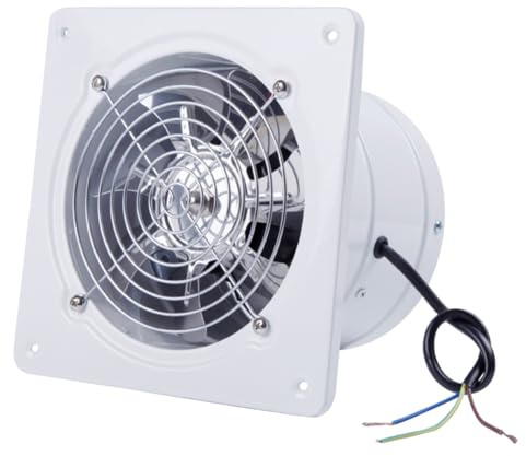 Healeved Ventilatore di Scarico da Parete 6 Pollici Bianco 7 Lame Ispessite Motore Robusto e Valvola Anti-infiltrazione per Cucina Bagno Wc Schermo di Protezione in Metallo