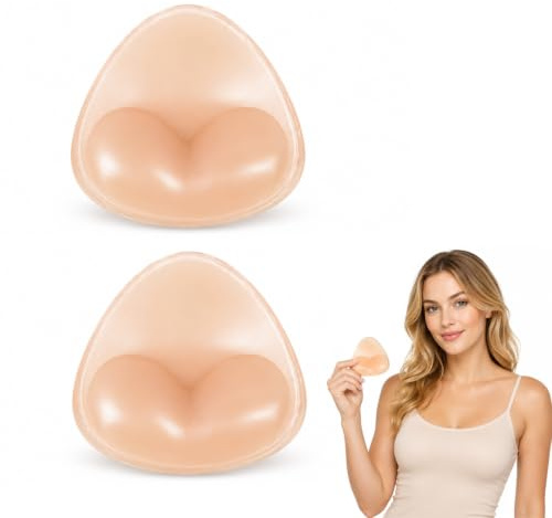 LAKPYN 2 Pezzi Coppe Adesive Seno Push Up Silicon, Reggiseno Adesivo, Inserti per Reggiseno, Coppe Silicone Adesive Push Up, Bikini E Costumi da Bagno, Design Leggero E Unico(albicocca)