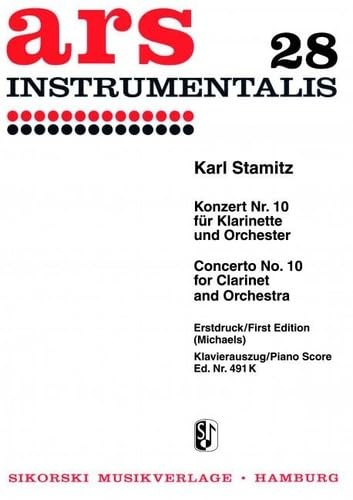 Konzert Nr. 10: für Klarinette und Orchester. Klarinette, Orchester. Klavierauszug.