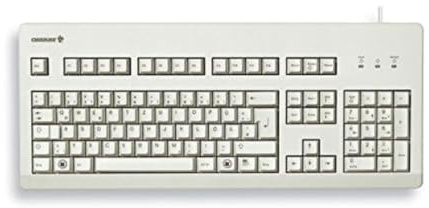 CHERRY G80-3000, Clavier Mécanique Filaire, Disposition Française (AZERTY), Connexion USB, Robuste, Touches Programmables, MX Black Switches, Gris Clair